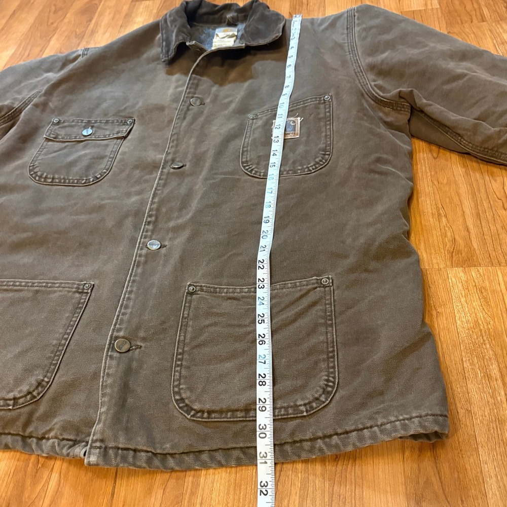 VTG Carhartt Chore Coat Jacket LT C02CHT Blanket Lined Canvas Workwear Brown - Picture 12 of 12